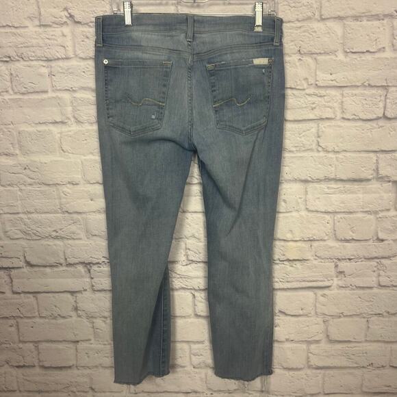 7 For All Man Kind Distressed Skinny Boyfriend Ankle Jeans Josefina - Picture 6 of 10